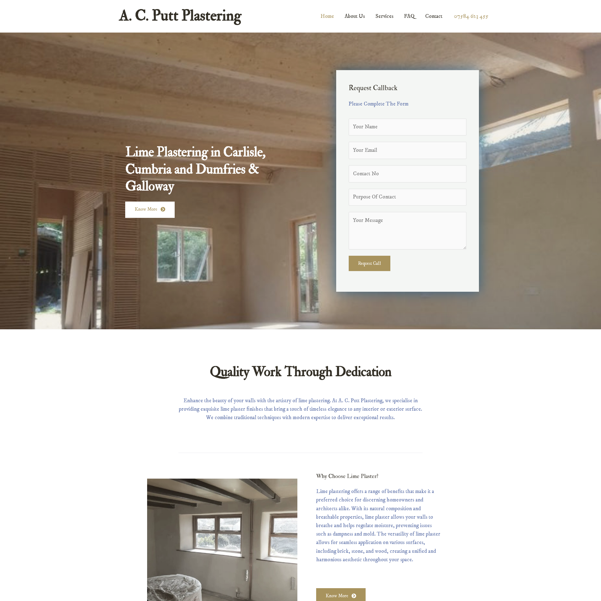 AC Putt Lime Plastering website screenshot