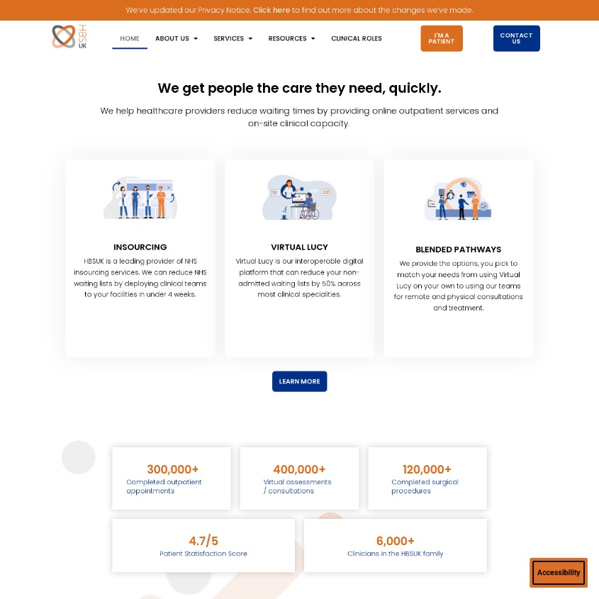 HBSUK Website Screenshot